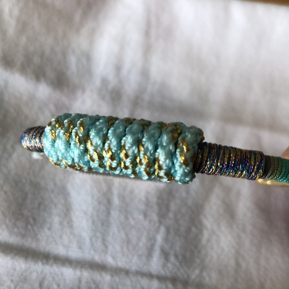 Kendra Scott Masie Gold Tone Cuff Bracelet Mint Mix Paracord NWT - Picture 9 of 13